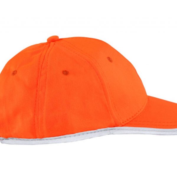Pomarańczowa czapka odblaskowa dla dzieci - bok