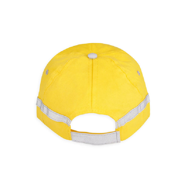 Żółta czapka odblaskowa dla dorosłych - tył
