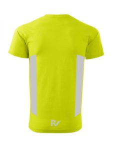 Żółty t-shirt odblaskowy męski - RUN - tył