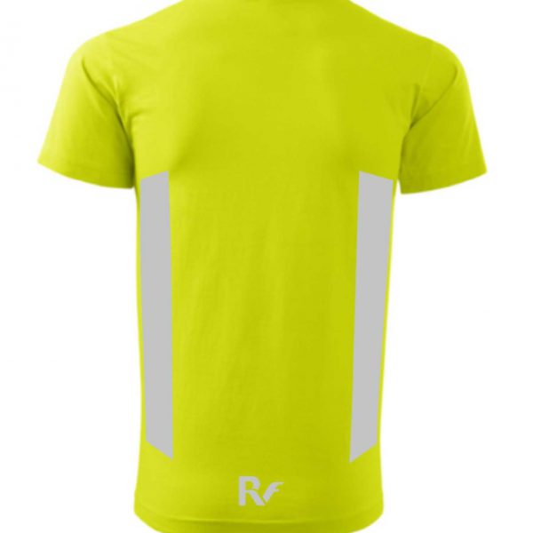 Żółty t-shirt odblaskowy męski - RUN - tył