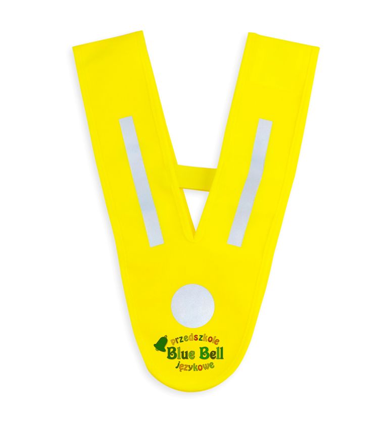 Szelka odblaskowa V-vest uniwersalna - żółta - przykład nadruku