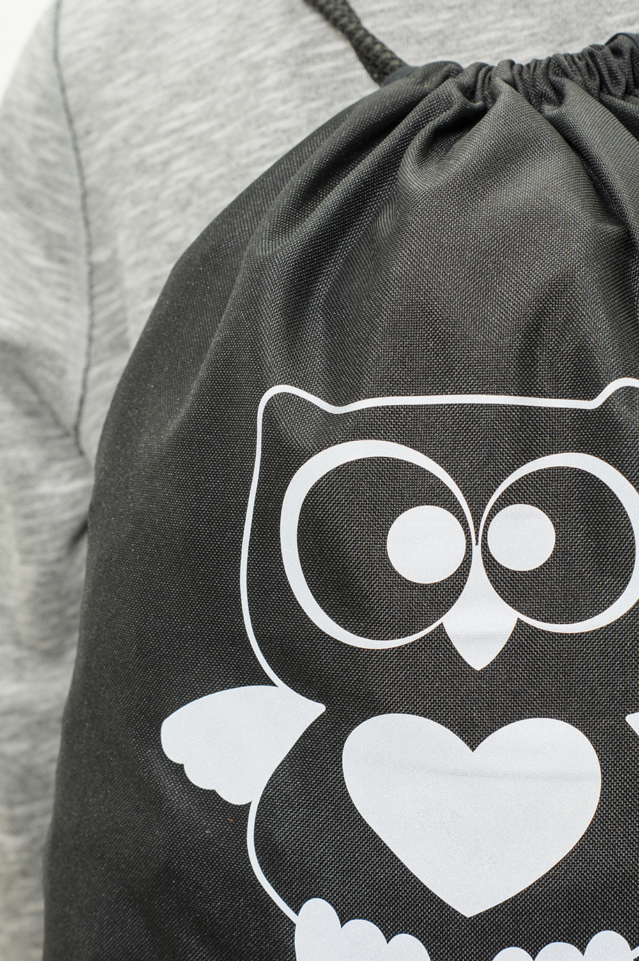 Czarny worek z odblaskowym nadrukiem OWL